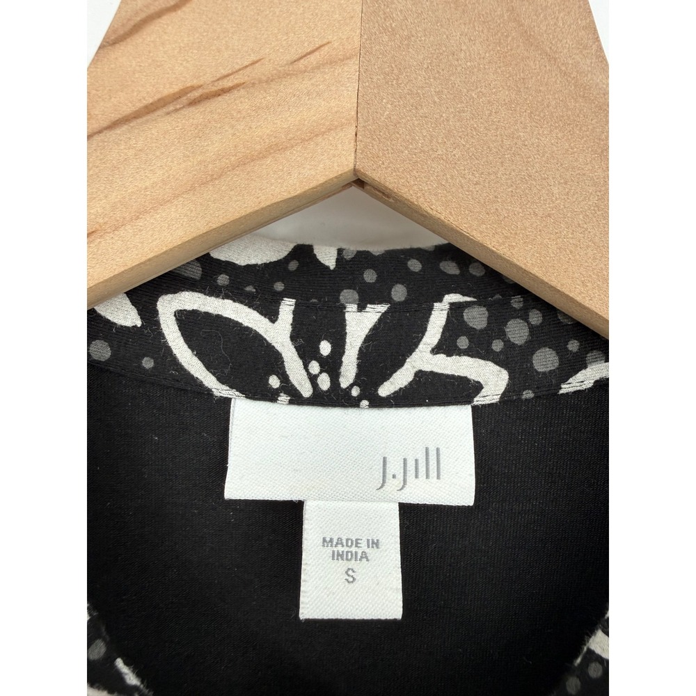 J Jill Dress Womens Small Black Floral Pima Cotton Modal Stretch Pockets - Picture 3 of 10